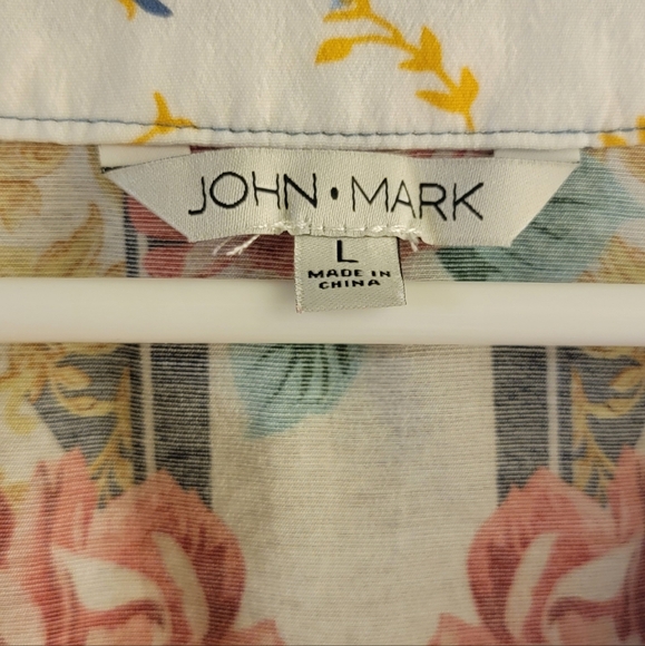 John Mark Colorful Patchwork Peplum Top - Picture 3 of 3